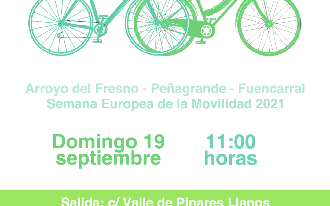 19 de septiembre: Bicicletada por una movilidad sostenible