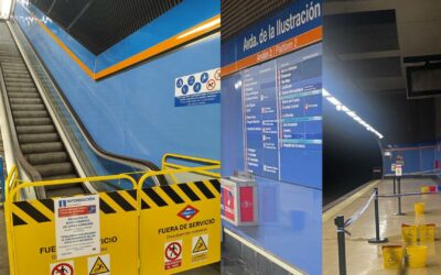 Tres meses con goteras y escaleras averiadas en el metro Avenida de la Ilustración
